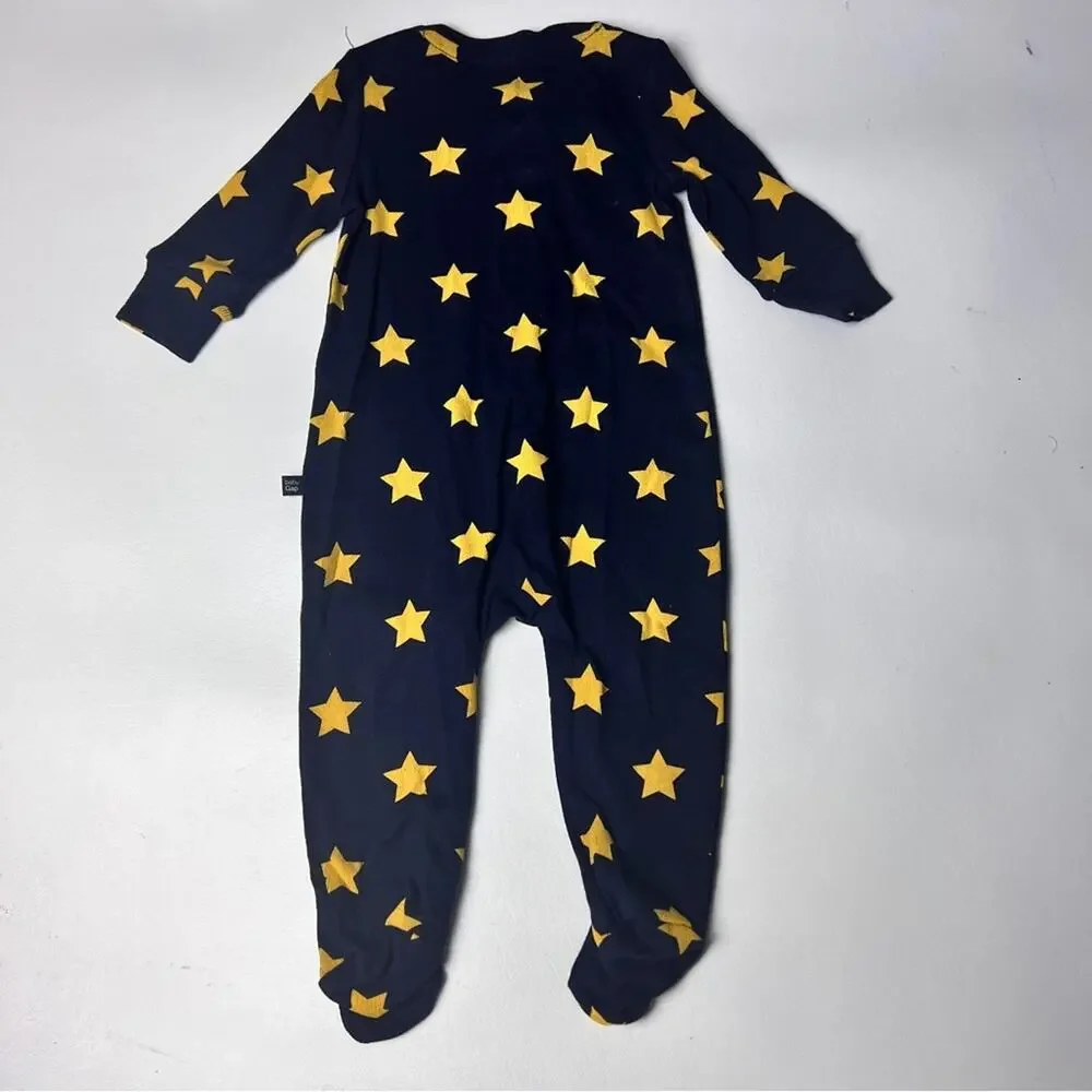 Baby Gap Long Sleeve Footsie Stars Cozy Onepiece Sz 0-3M